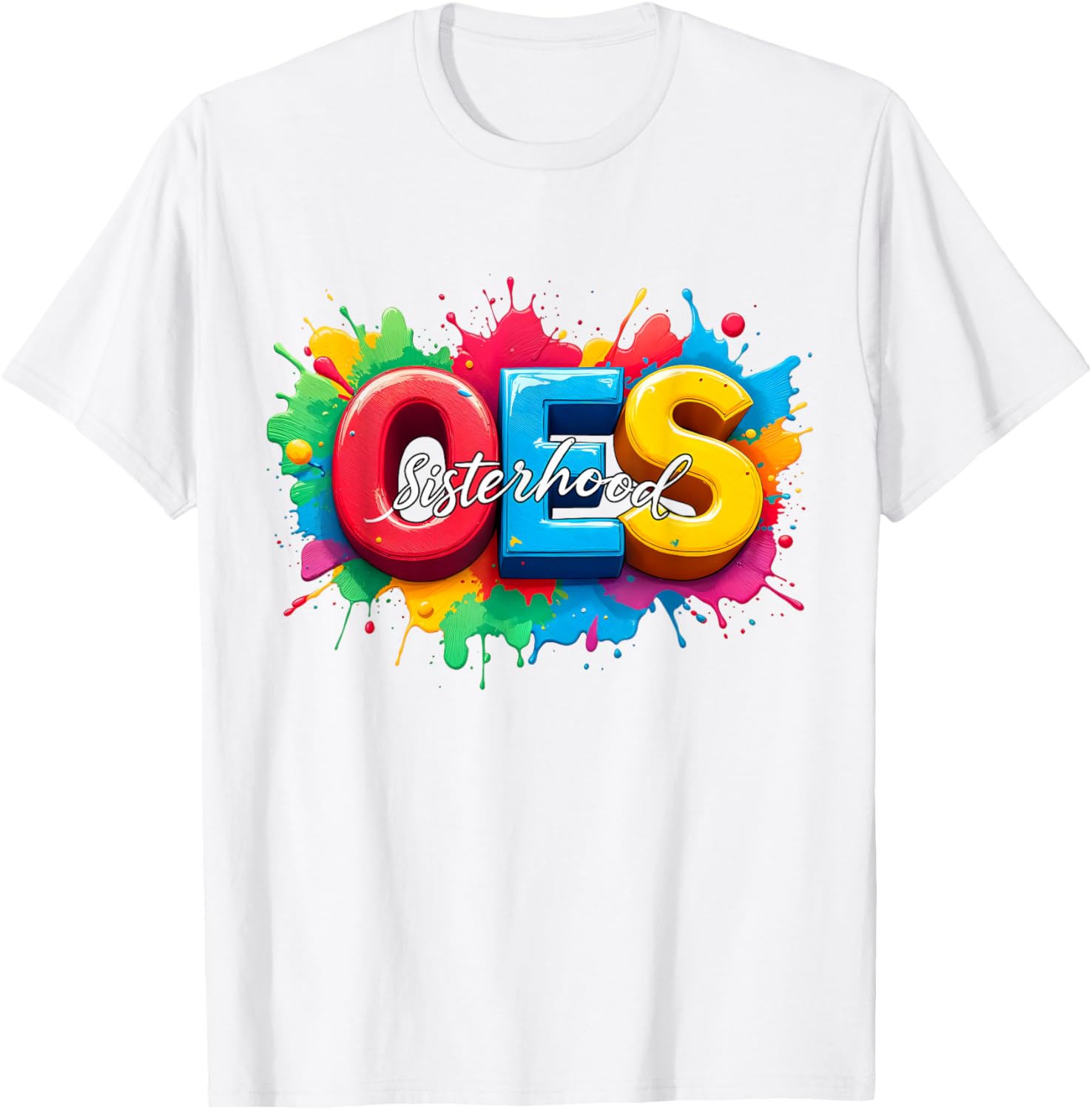 Colorful OES Sisterhood Watercolor T-Shirt for Eastern Star Fans - 27