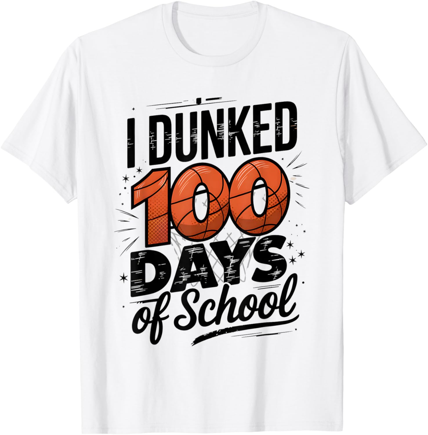 100 Days Smarter Basketball T-Shirt for Boys Dunked School Achievement - 7