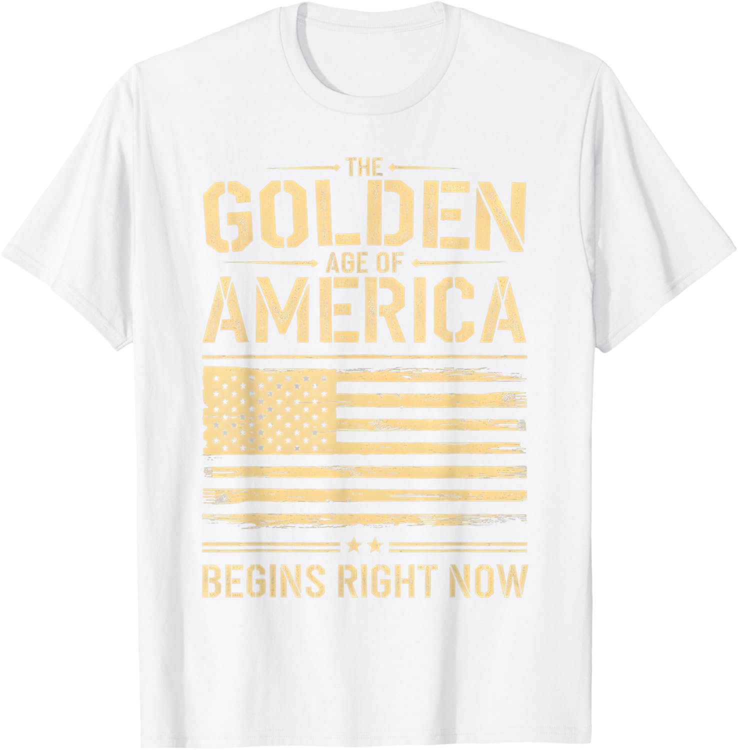 Golden Age of America Distressed T-Shirt with USA Flag Design - 12