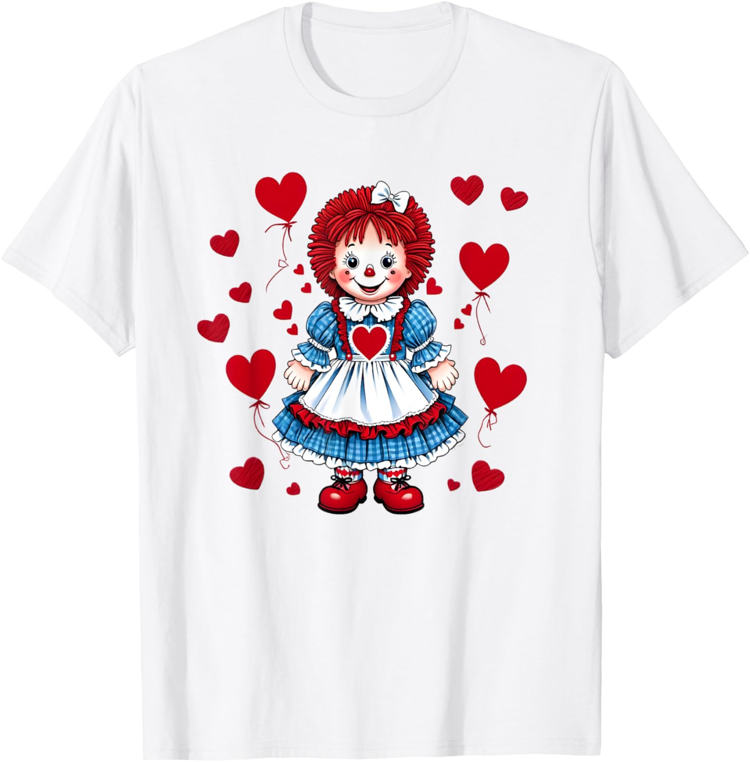 Raggedy Ann Valentine's Day Heart T-Shirt for Sweethearts and Friends - 8