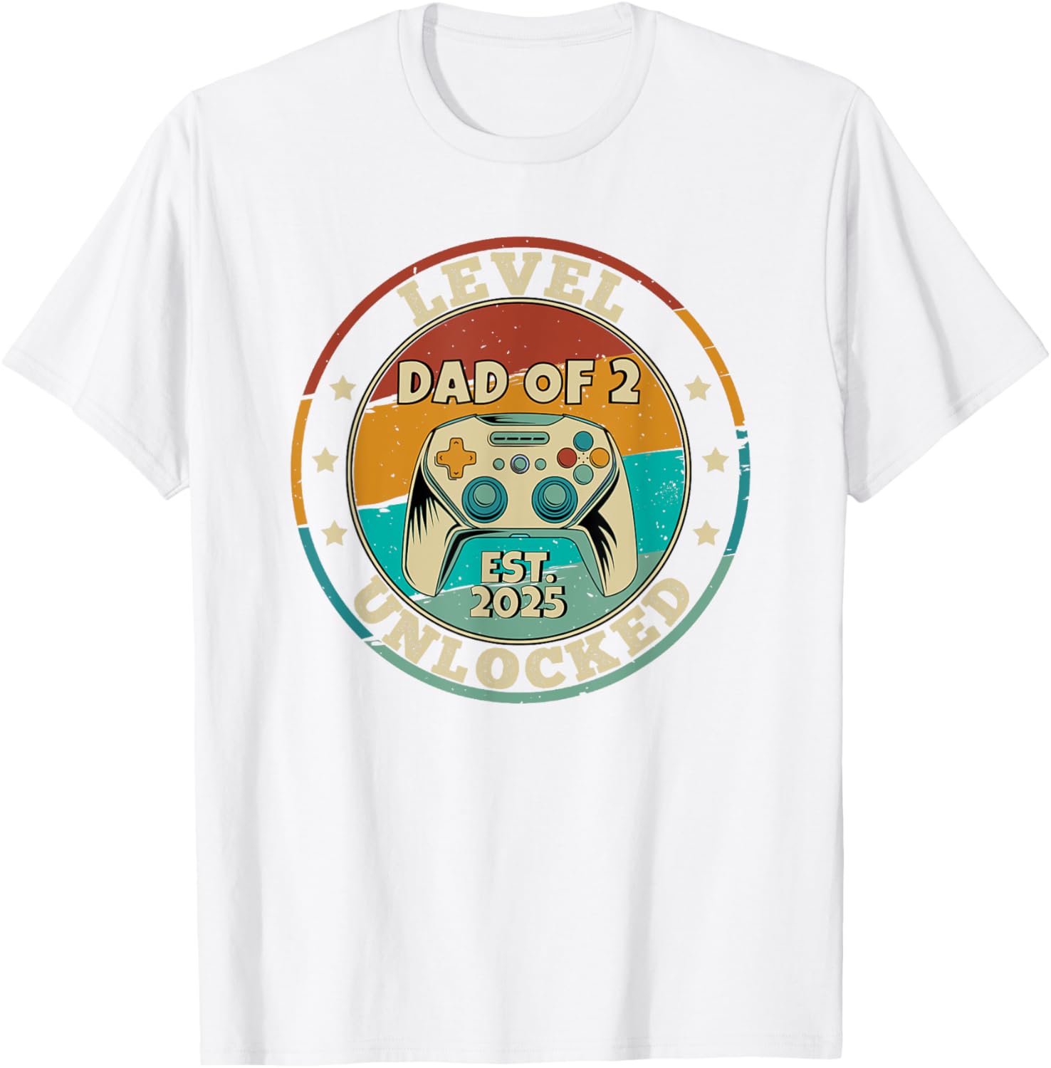 Promoted to Daddy Again 2025 T-Shirt for Proud Dads of 2 Kids - 11