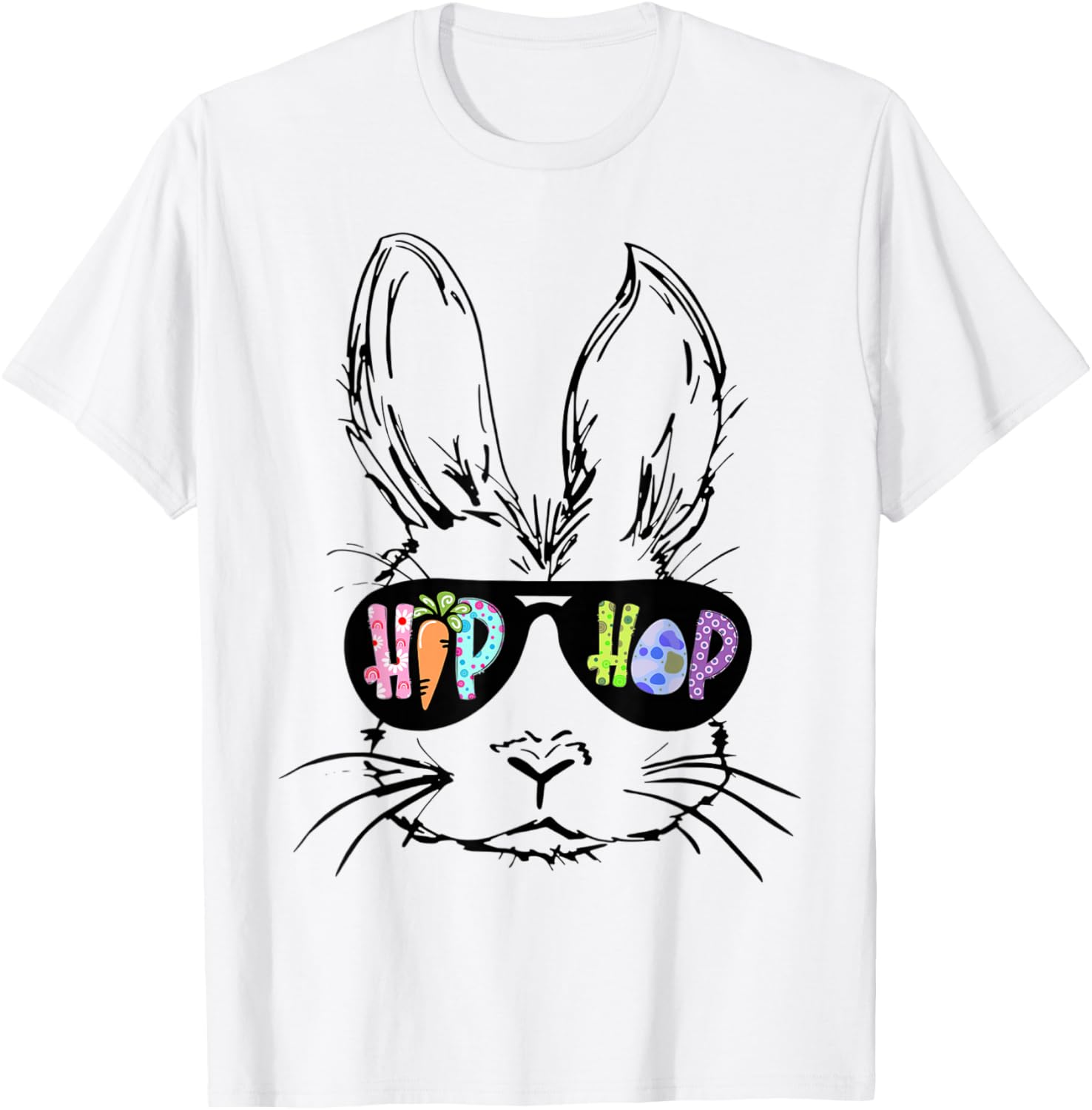 Hip Hop Bunny in Sunglasses Funny Easter T-Shirt for Rabbit Lovers - 16