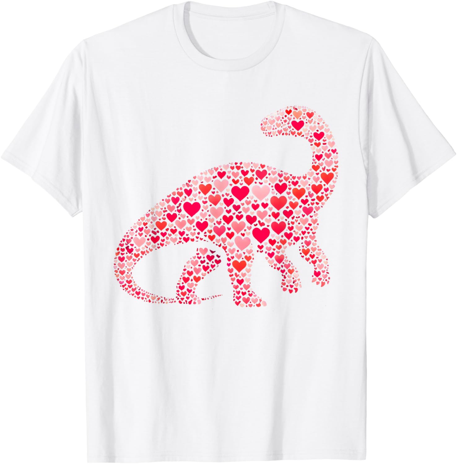 Cute Apatosaurus Dinosaur Heart T-Shirt for Valentine's Day Gifts - 12
