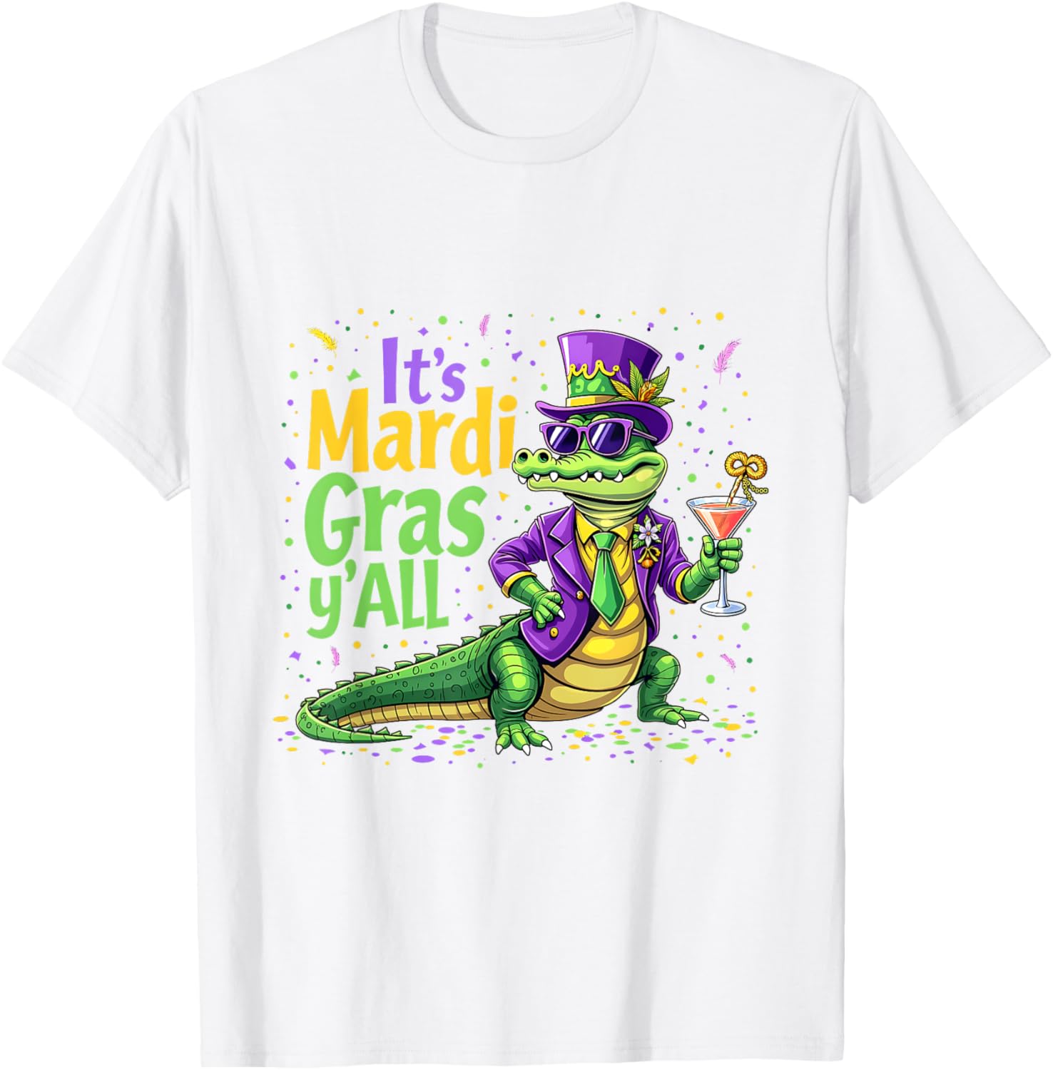Funny Mardi Gras 2025 Alligator T-Shirt for Fun Festivities - 11