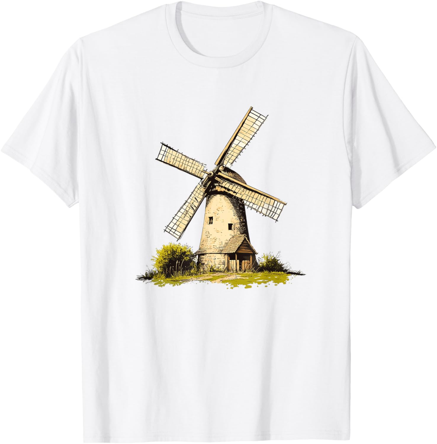 Rustic Old Windmill Vibes T-Shirt for Unique Costume Style - 17