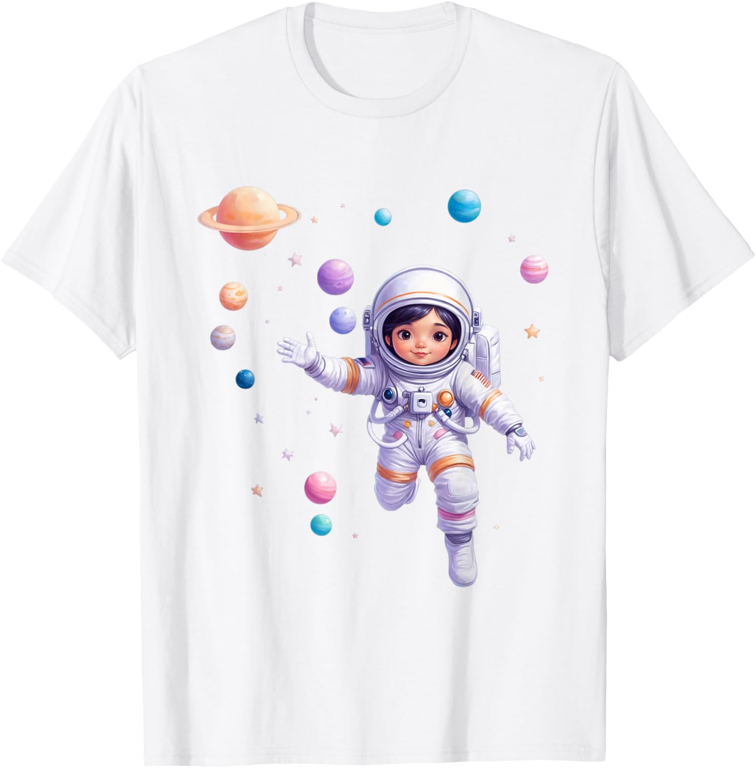 Cute Space Explorer T-Shirt for Future Astronaut Girls - Adorable Design - 14