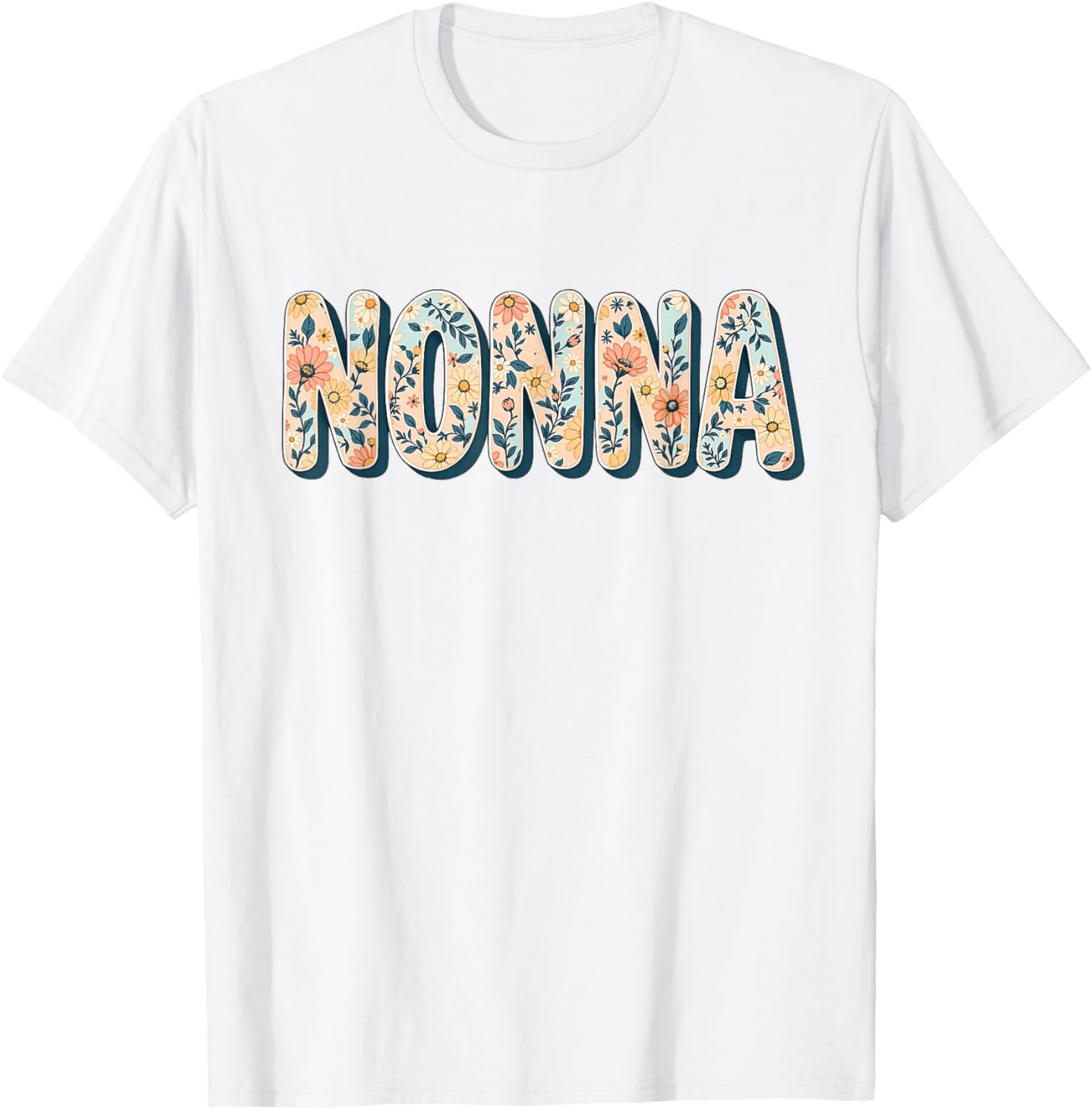 Wildflowers Nonna Floral Mother's Day T-Shirt for Stylish Grandmas - 29