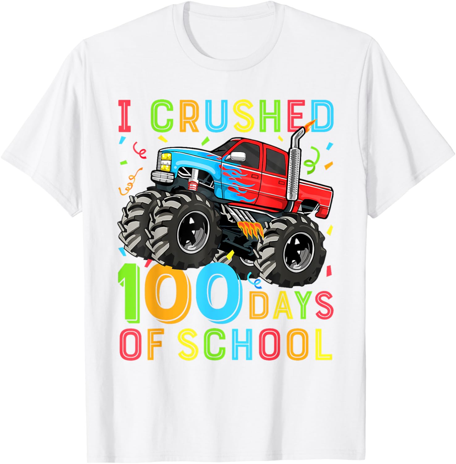 100 Days of School Monster Truck Shirt for Boys Fun 100th Day Outfit - 17