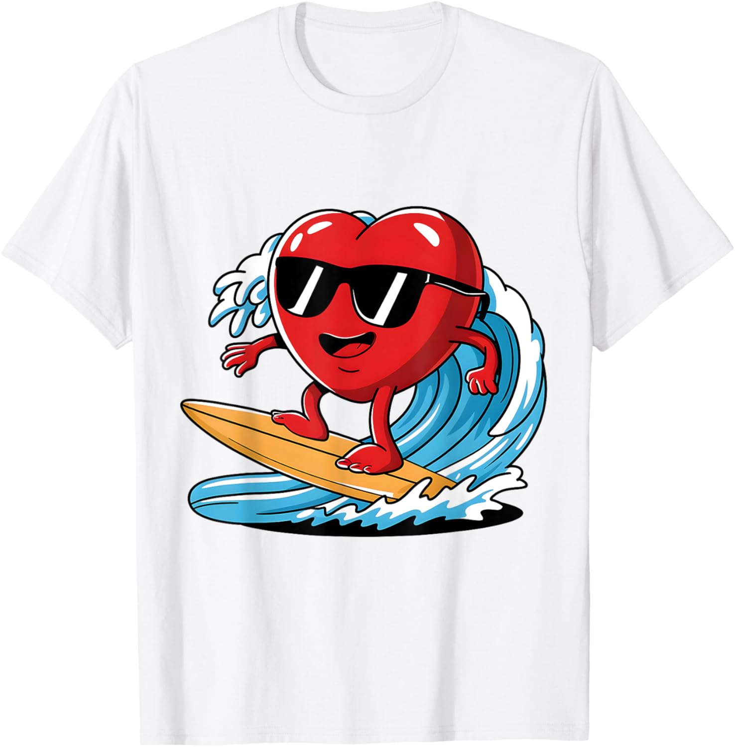 Surfing Heart Funny T-Shirt for Boys and Men - Perfect Valentine's Gift - 22