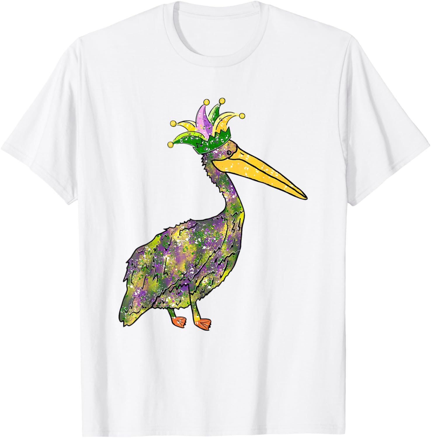 Pelican Mardi Gras Women's Carnival Lover T-Shirt Fun Festive Style - 1