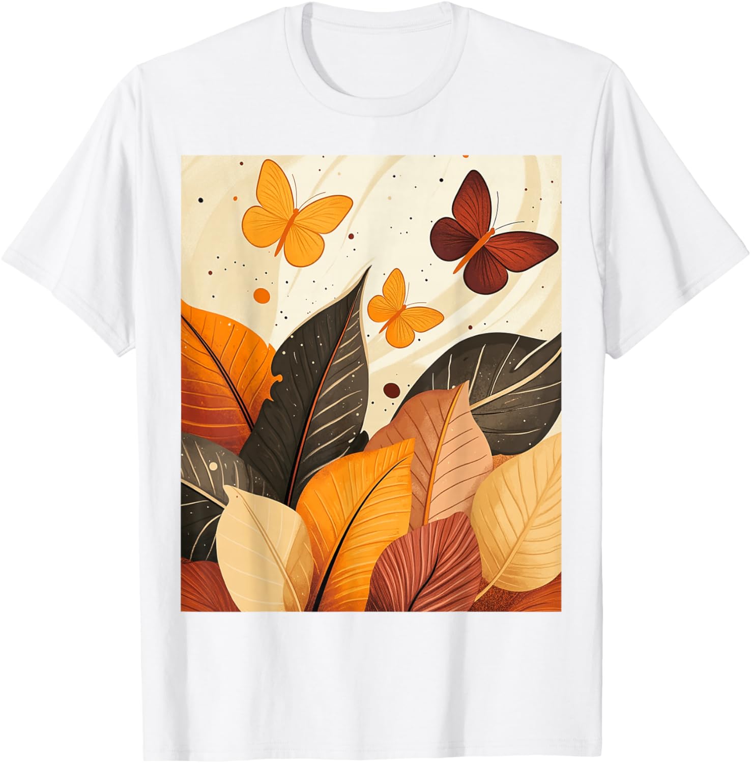 Autumn Leaves and Butterflies T-Shirt for Nature Lovers and Adventurers - 14