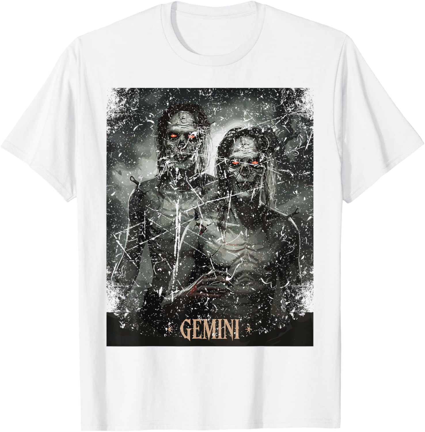 Zombie Gemini Twins Horror Zodiac T-Shirt for Unique Style Lovers - 10