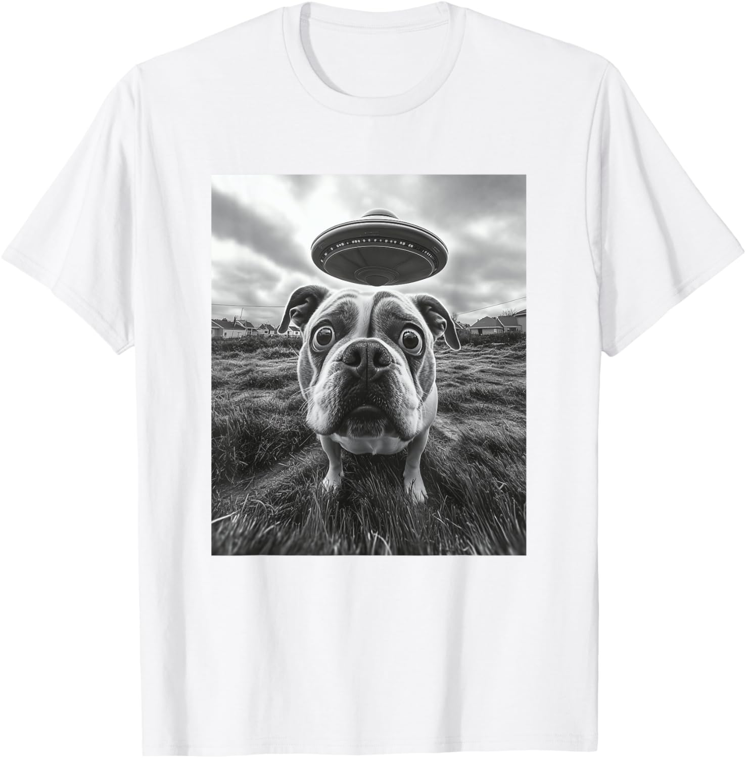 Hilarious English Bulldog UFO Graphic T-Shirt for Dog Lovers of All Ages - 6