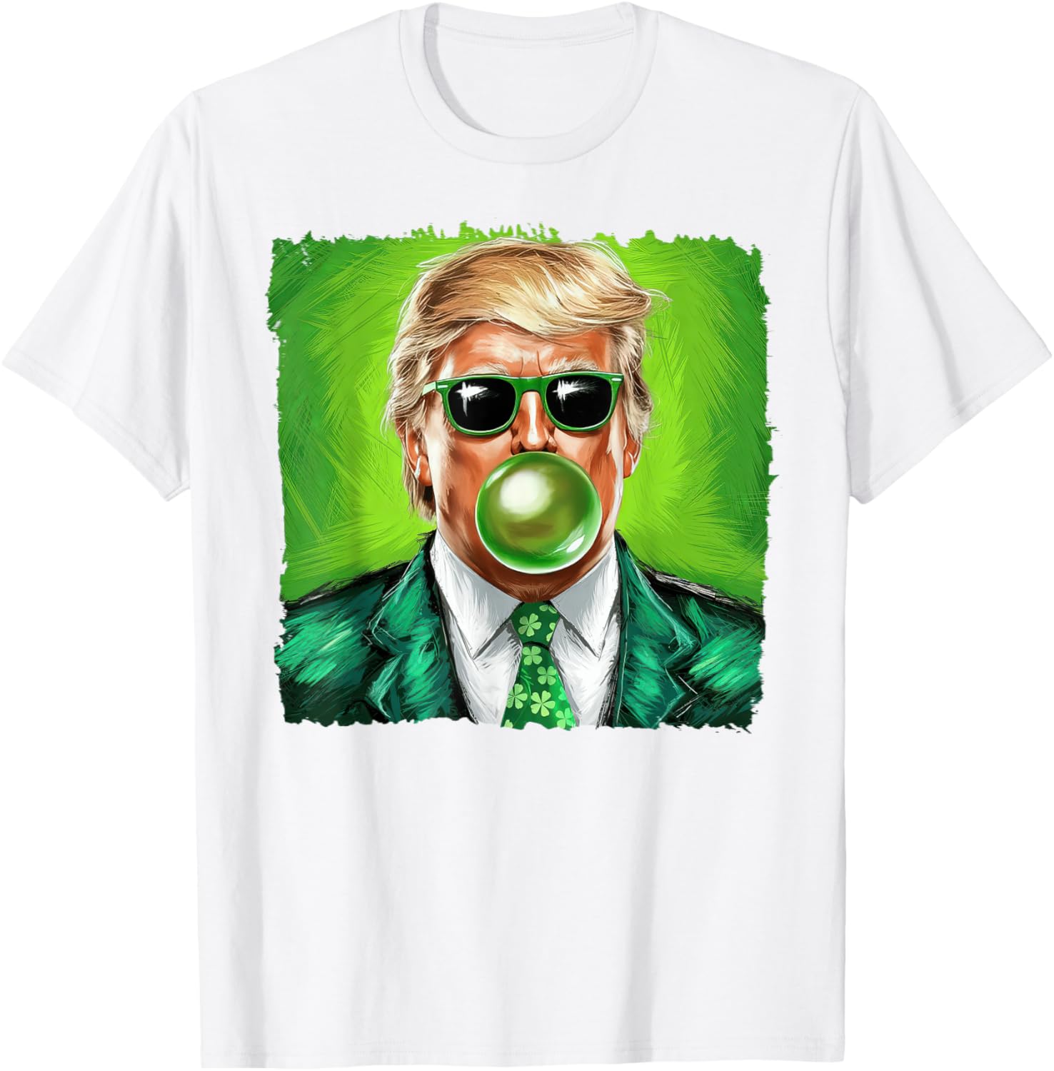 Trump Bubble Gum Sunglasses St. Patrick's Day T-Shirt for Fun Celebrations - 23