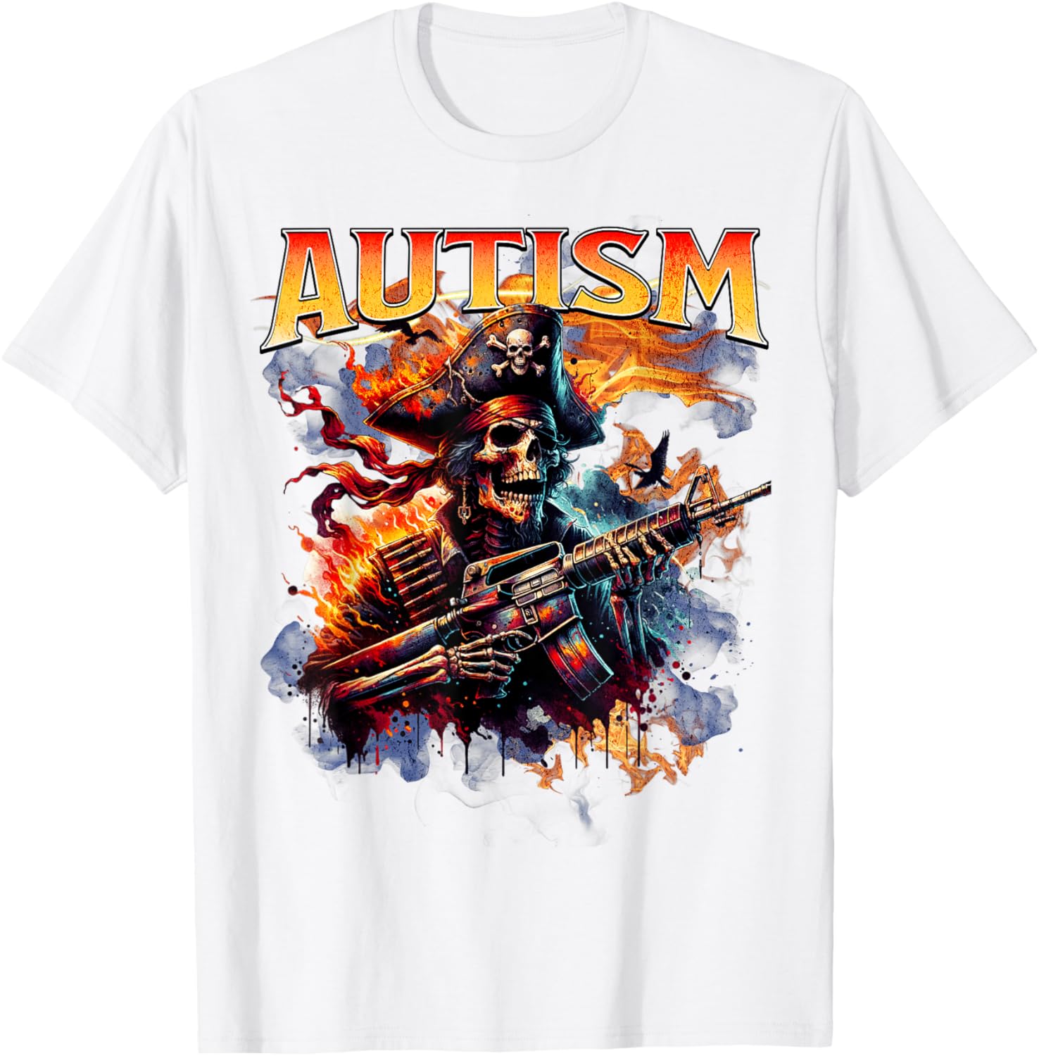 Funny Autism Skeleton Meme T-Shirt for Autistic Humor Lovers - 4