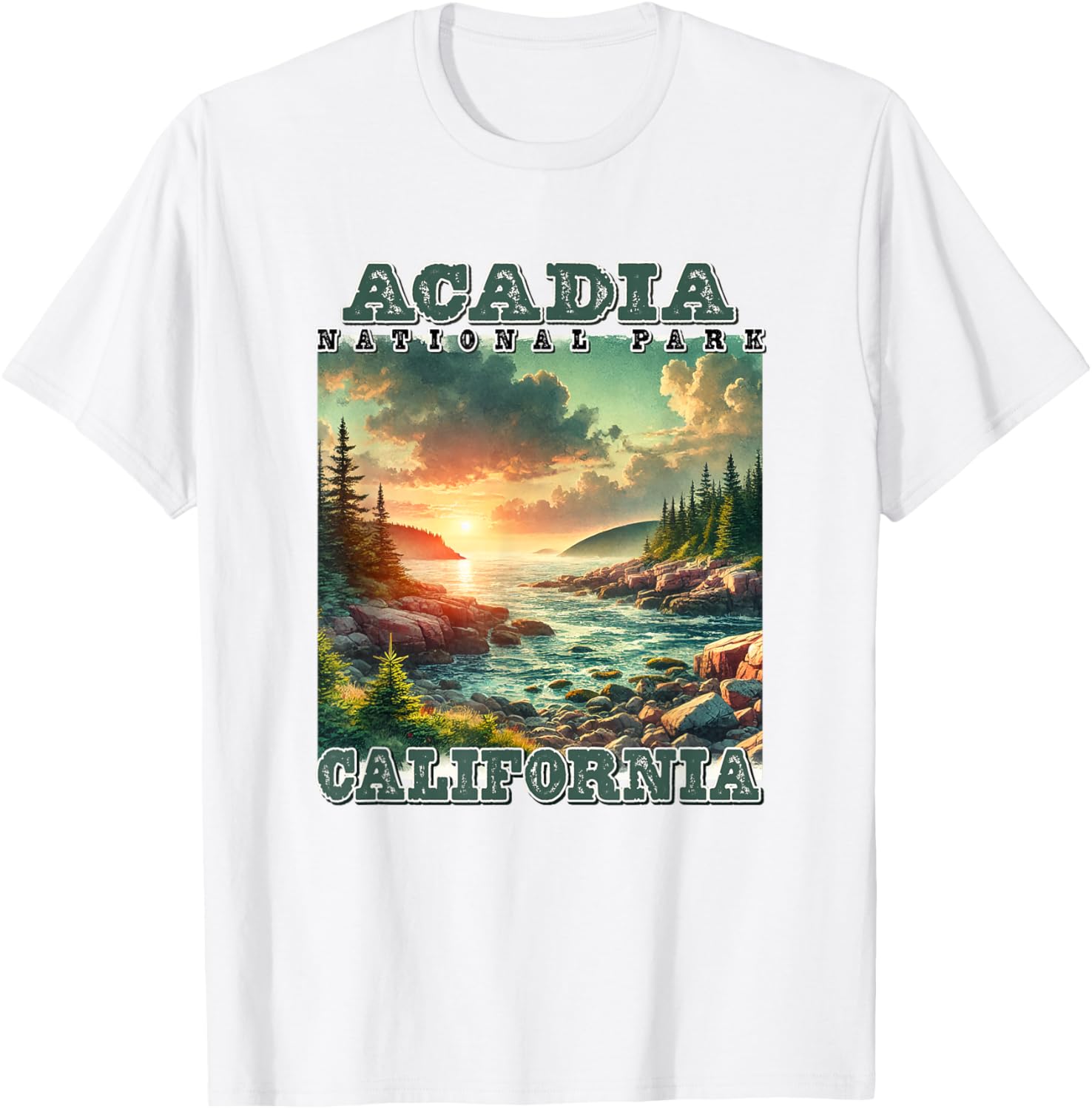 Vintage Retro Acadia National Park Camping T-Shirt for Outdoor Lovers - 3