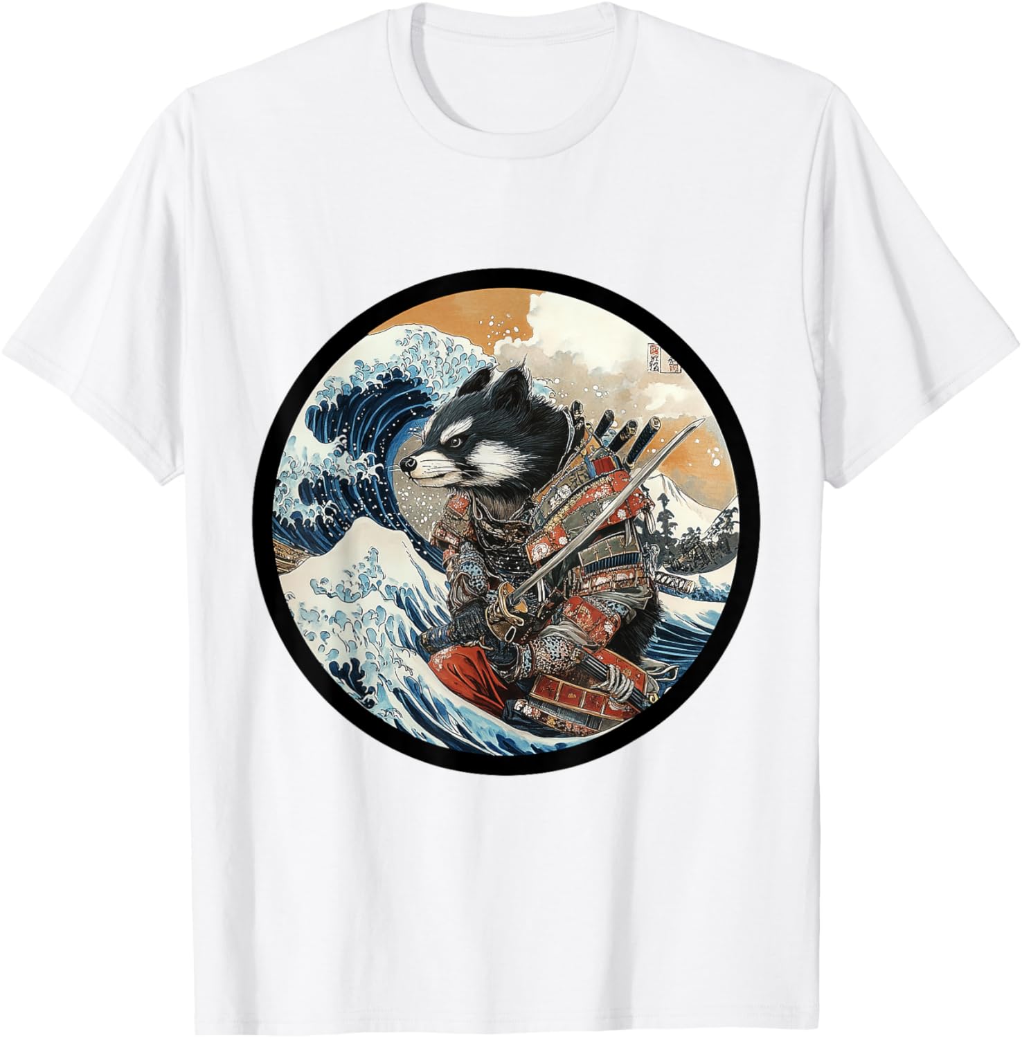 Wild Badger Brock Samurai Warrior Vintage Japanese Anime T-Shirt - 3