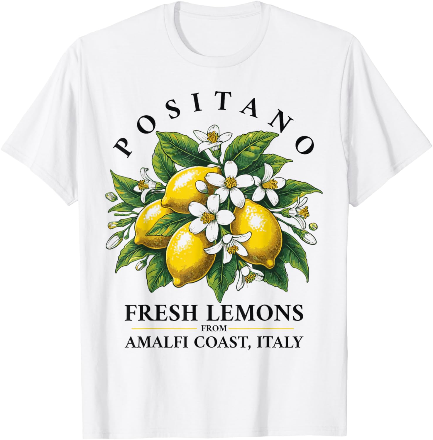 Positano Fresh Lemons Amalfi Coast Citrus Lovers T-Shirt for Sunshine Fans - 1