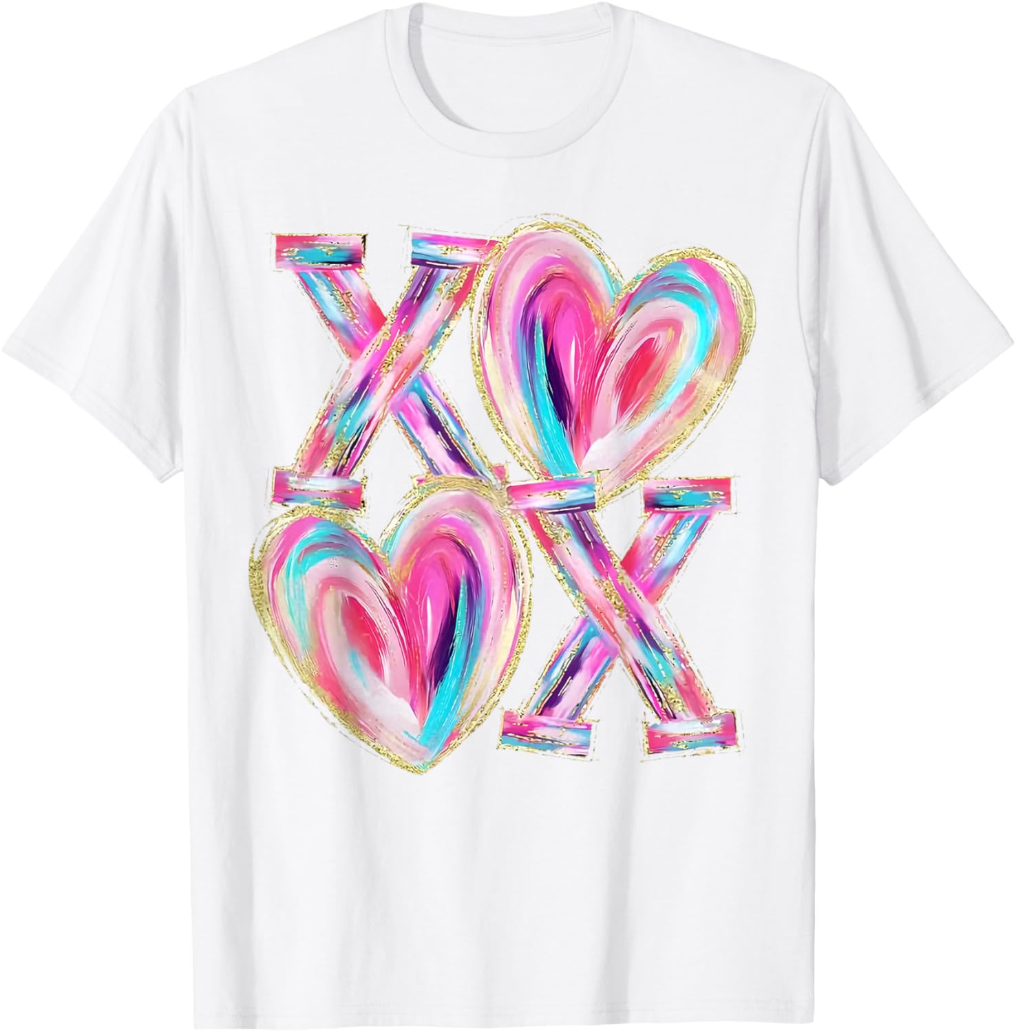 Valentine Abstract Heart T-Shirt for Girls and Women - Cute and Stylish - 14
