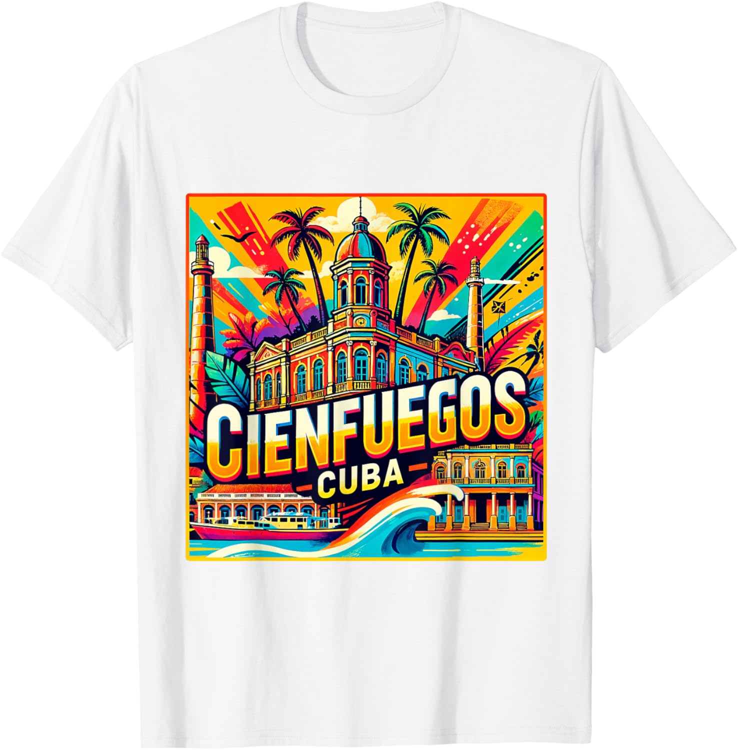 Cienfuegos Cuba Vintage Retro T-Shirt for Family Trips and Adventures - 13