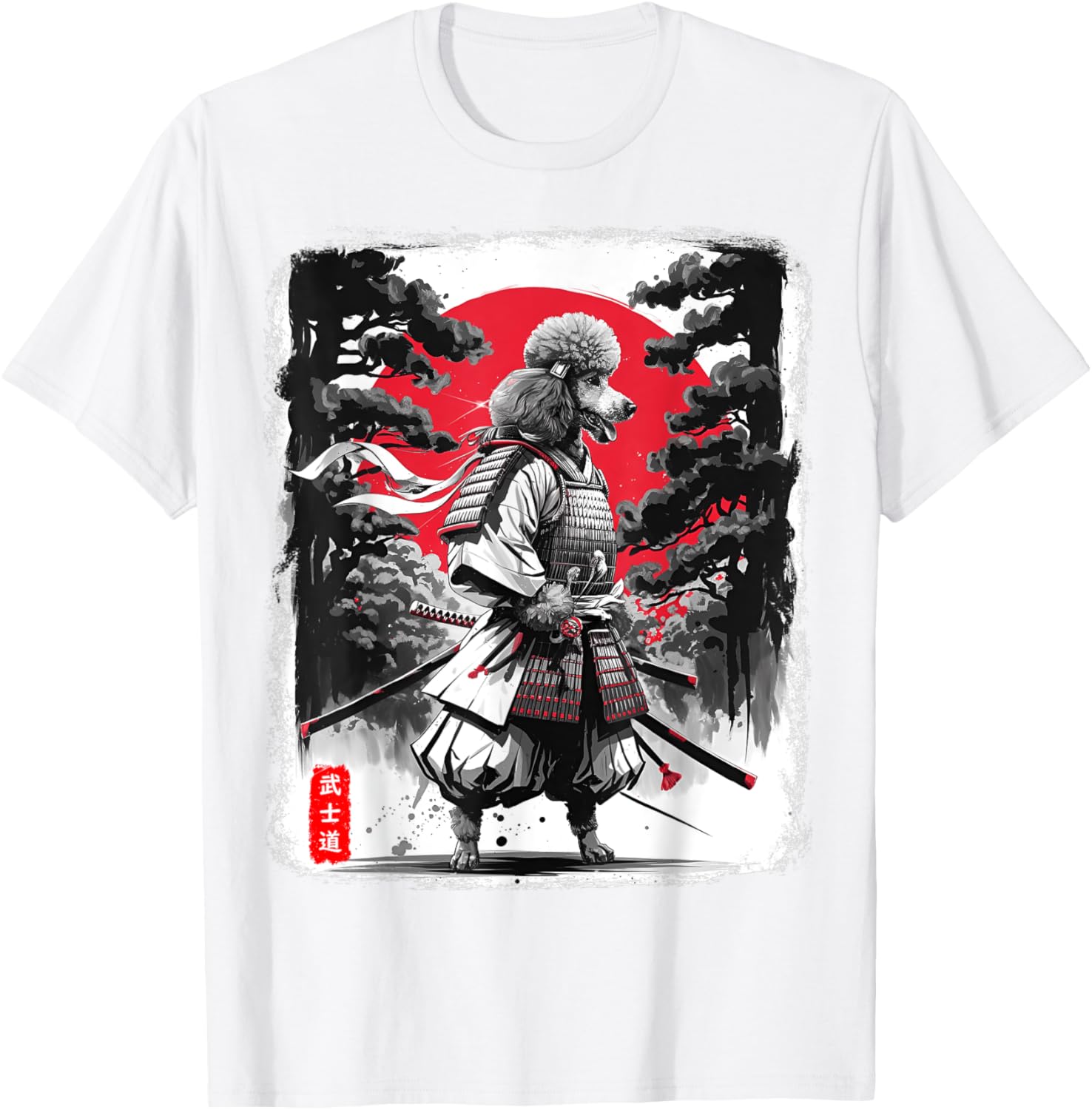 Poodle Samurai Warrior Sunset T-Shirt for Men and Women - Japanese Vibes - 5