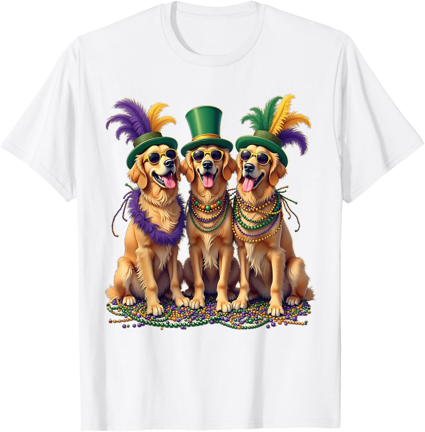 Festive Labrador Mardi Gras T-Shirt for Dog Lovers and Celebration Fans - 1
