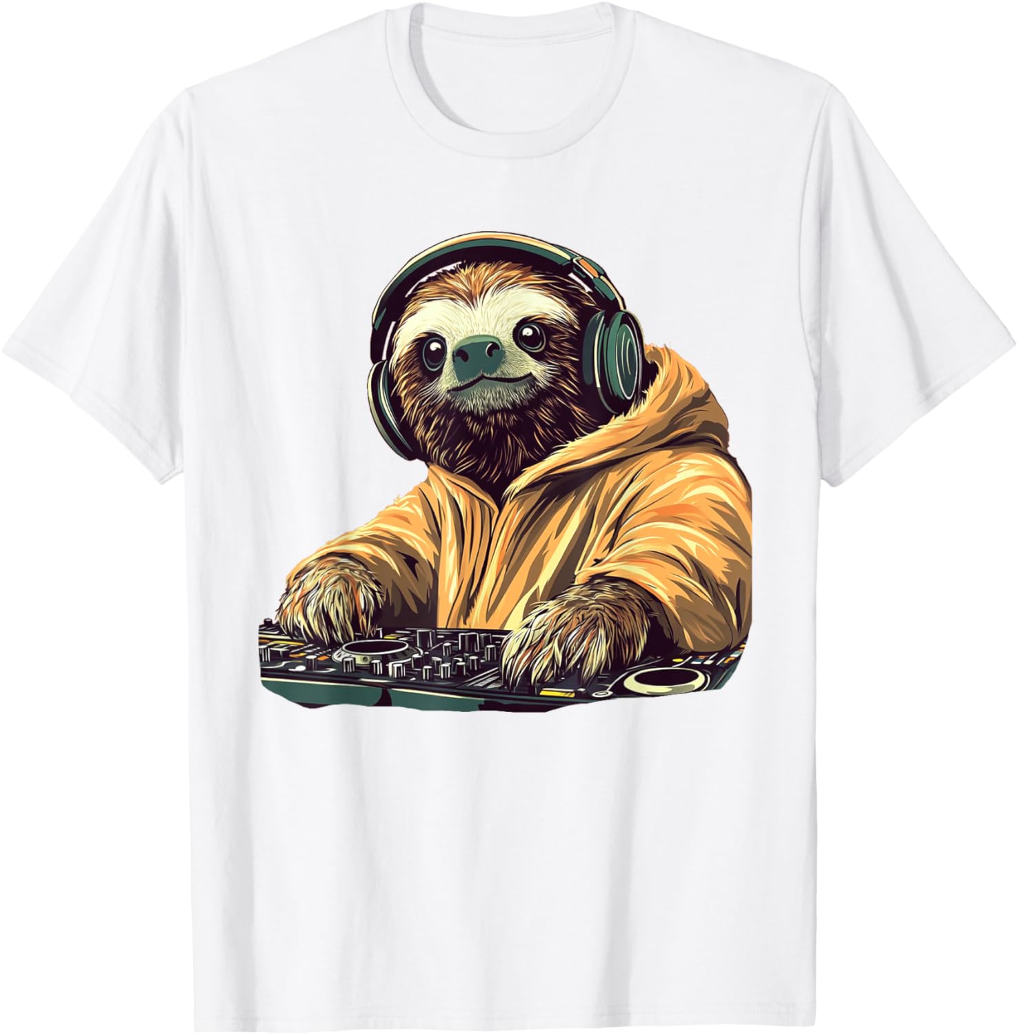 DJ Sloth Slow Jam Heat Costume T-Shirt for Fun Music Lovers - 16