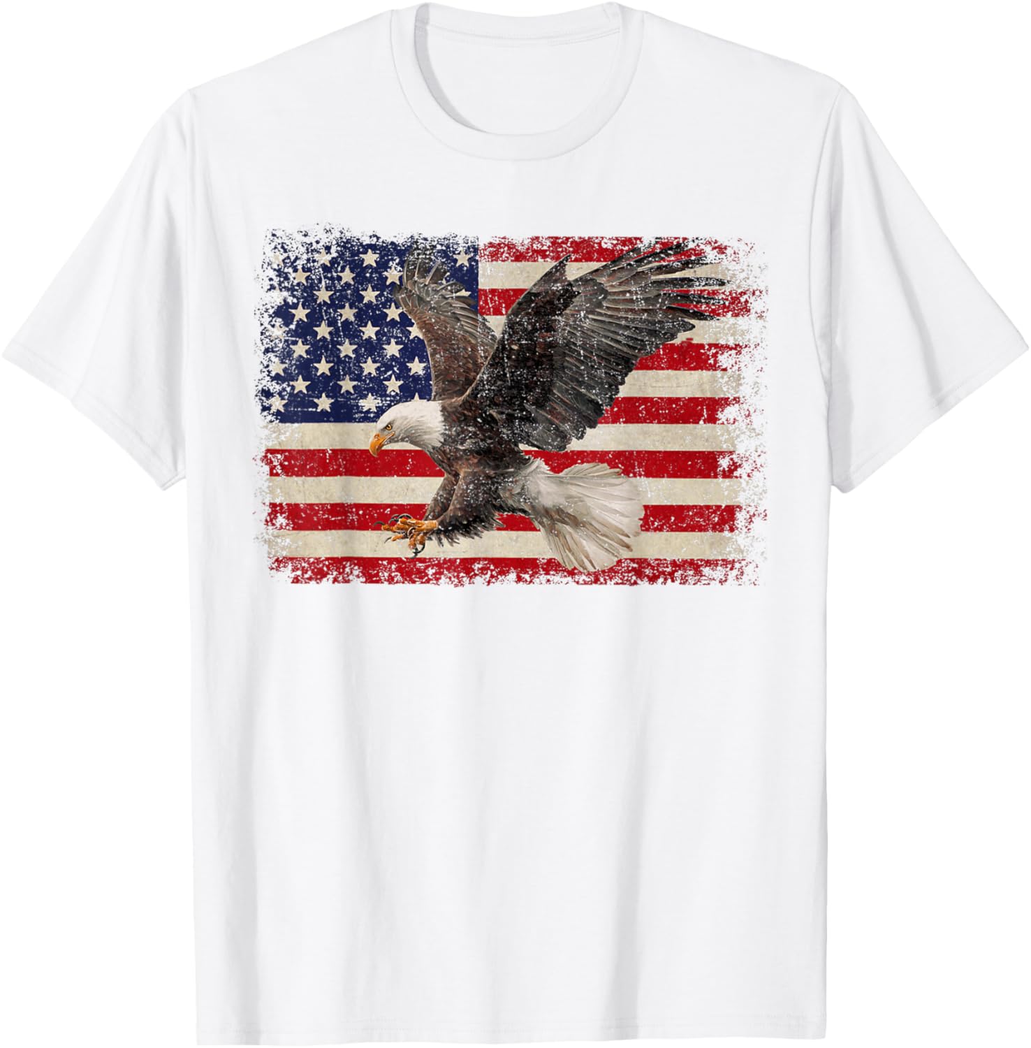 Patriotic Bald Eagle 4th of July T-Shirt with USA Flag Design - 17