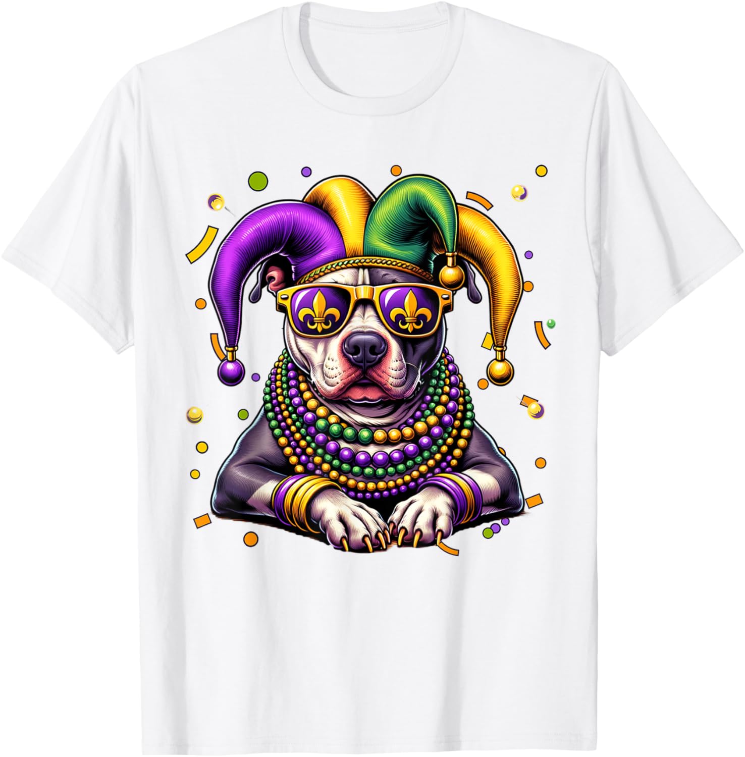 Mardi Gras Pitbull Festival T-Shirt for Men and Women - Fun Carnival Wear - 15