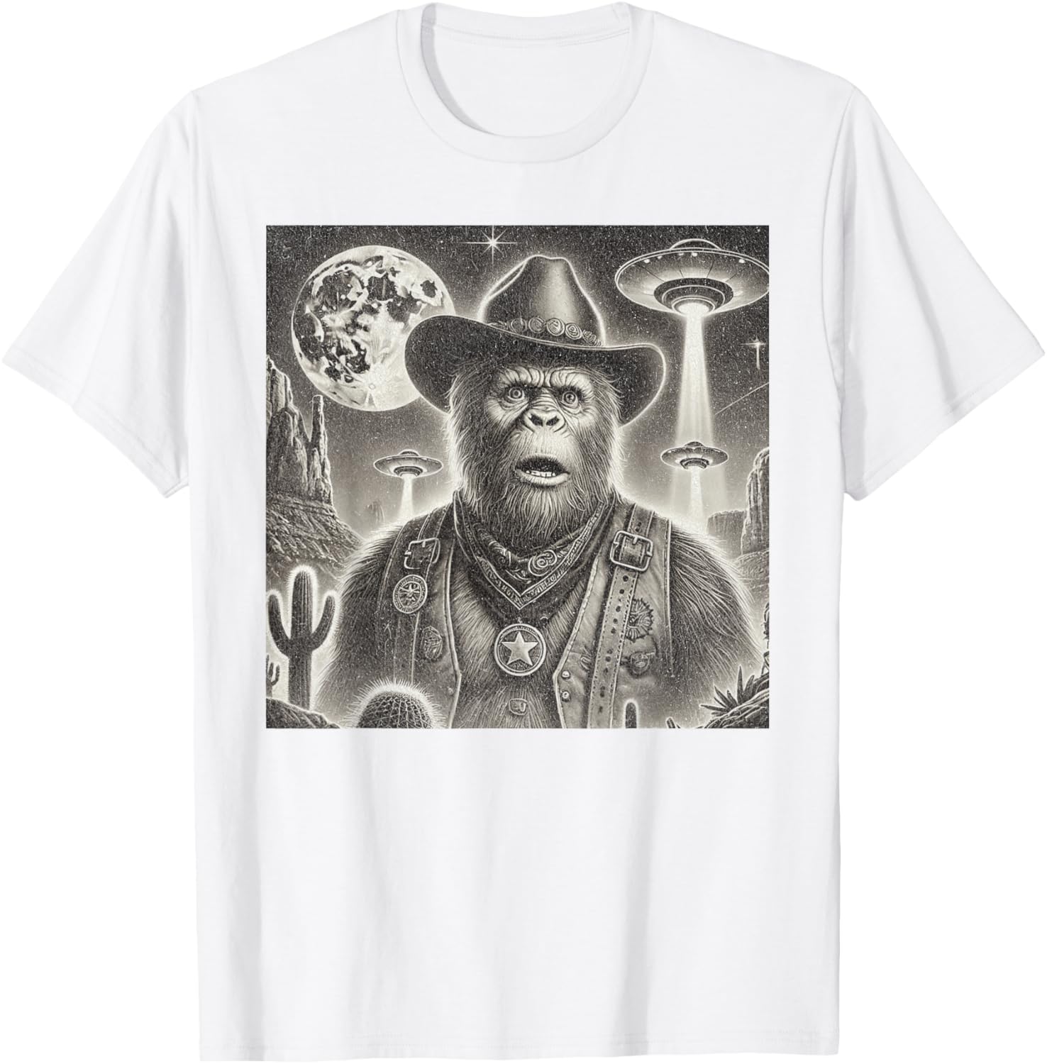 Bigfoot UFO Selfie T-Shirt for Fun Loving Alien Enthusiasts - 4