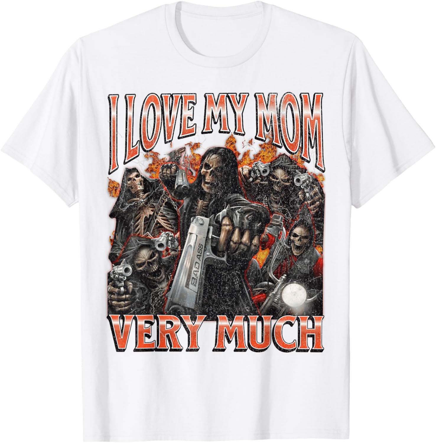Funny I Love My Mom Skeleton Graphic T-Shirt for Unique Style Lovers - 26