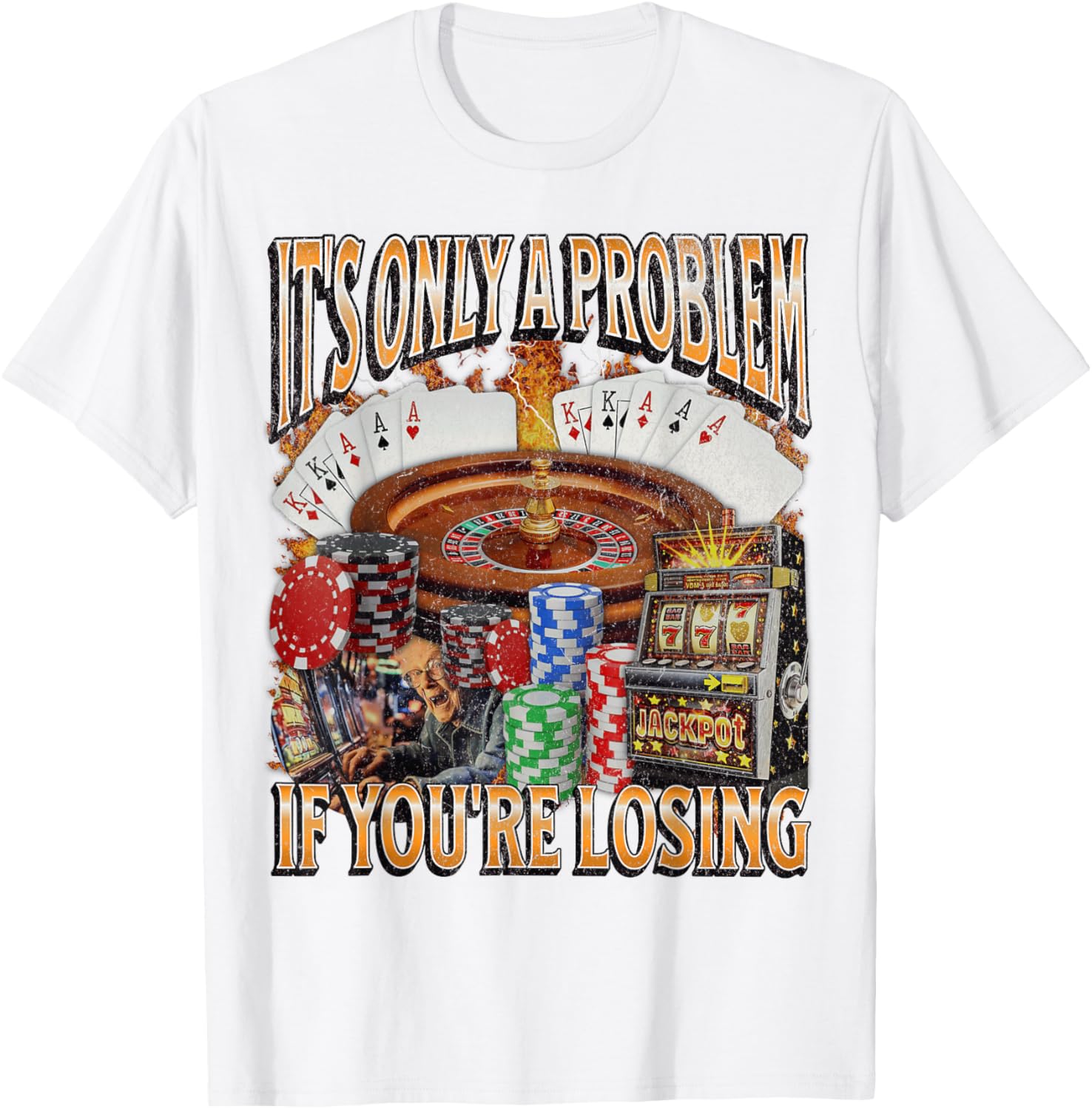 Funny Gambling Bootleg Graphic T-Shirt Perfect for Losing Bet Lovers - 1