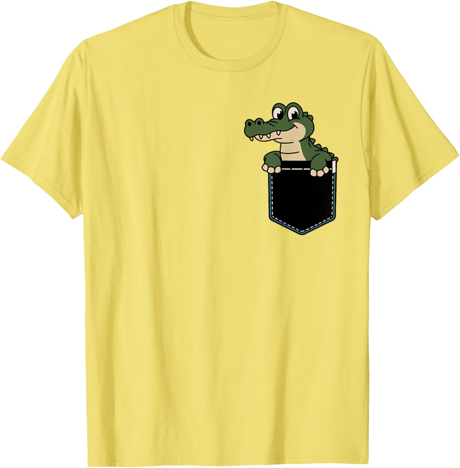 Funny Crocodile Pocket T-Shirt for Men and Women – Cute Animal Design - 20