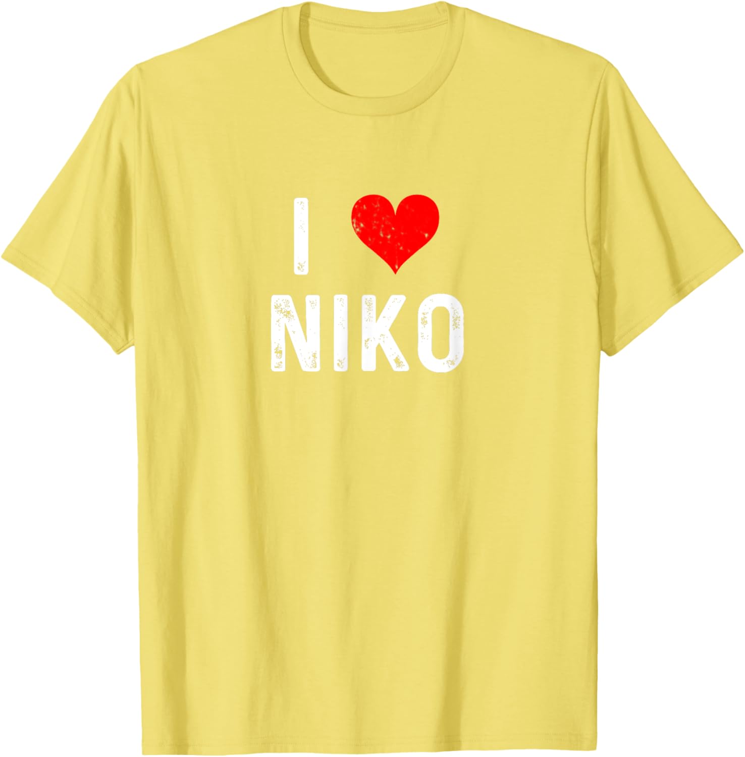 I Love Niko Distressed Heart T-Shirt for Casual Everyday Style - 10