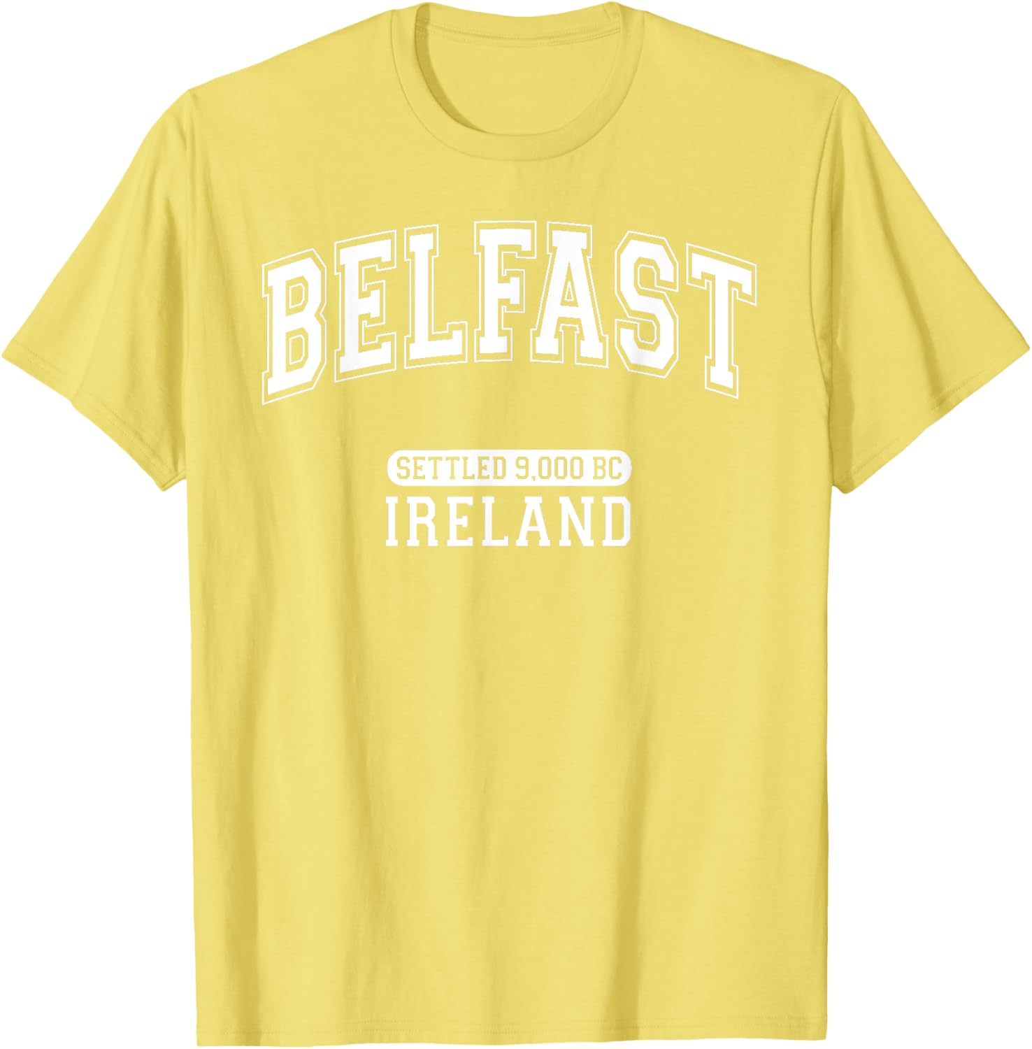Belfast Ireland Retro T-Shirt with Arched White Letters for History Lovers - 7