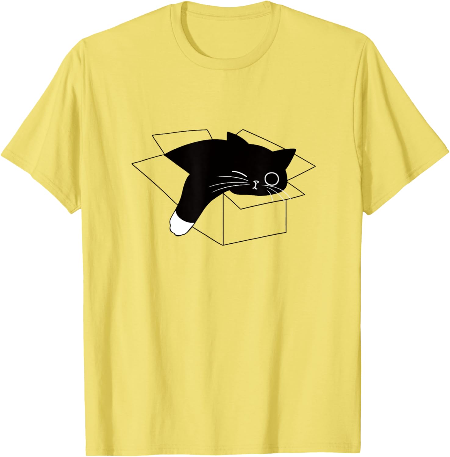 Cute Lazy Black Cat Half Asleep T-Shirt for Men, Women, and Kids - 9