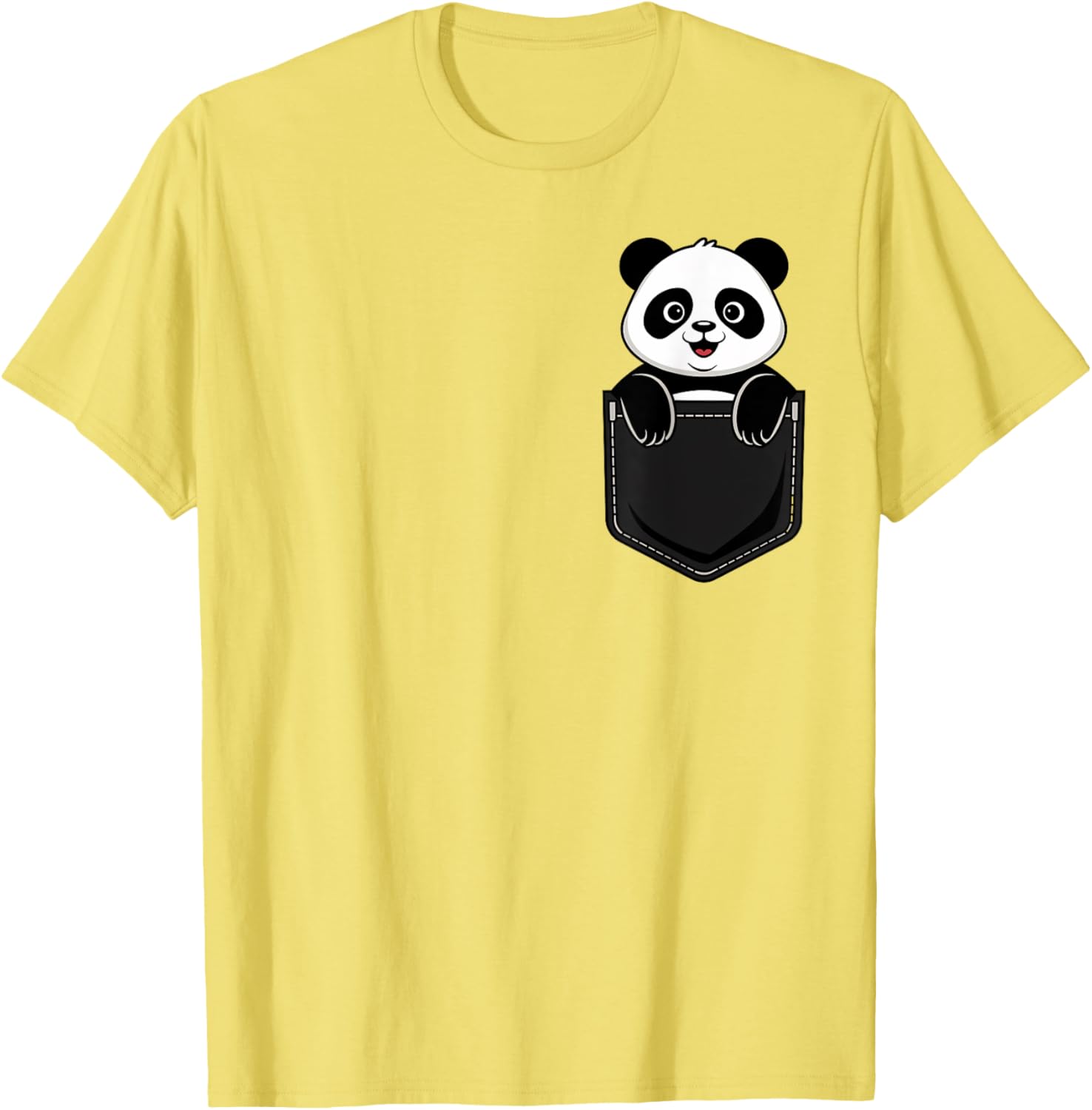 Cute Funny Panda T-Shirt for Men and Women Pocket Animal Design - 6