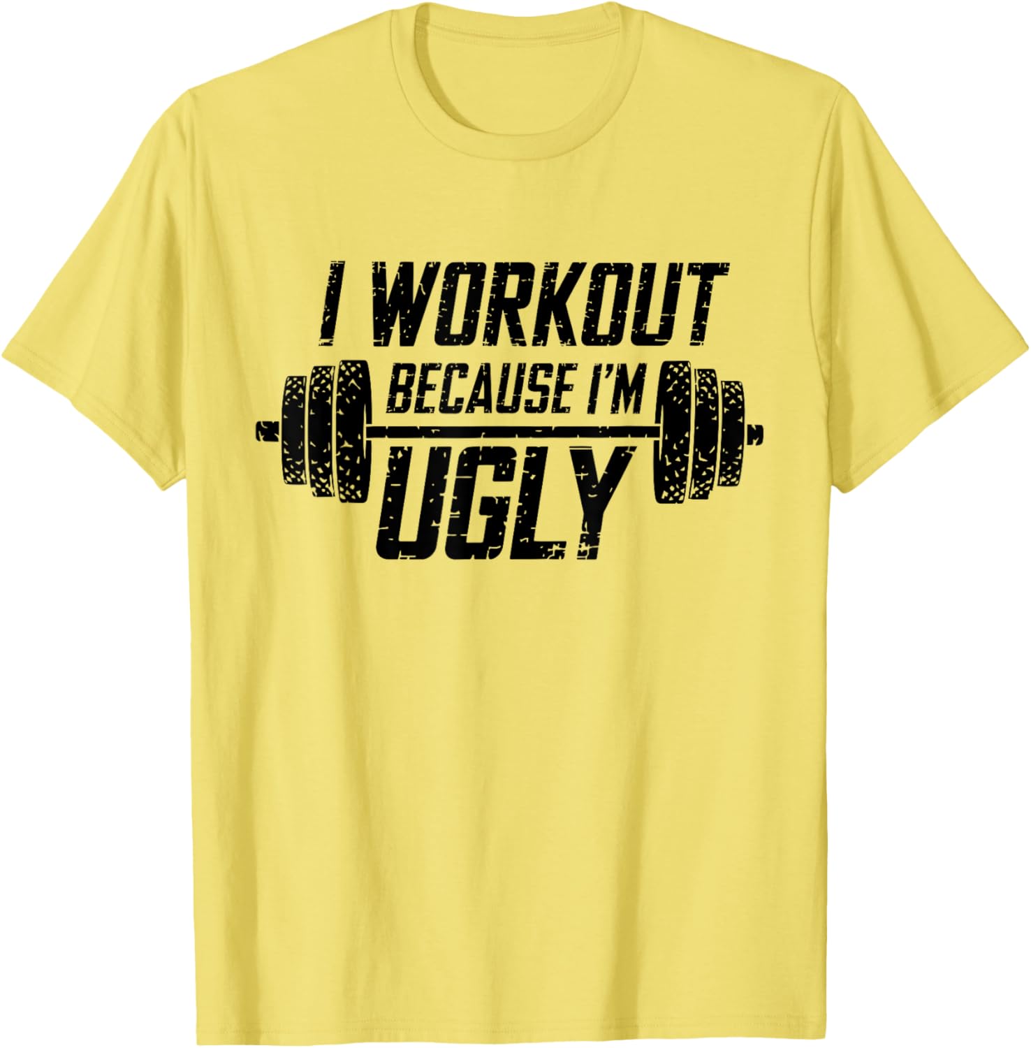 Funny Men's I Workout Because I'm Ugly Gym T-Shirt for Fitness Lovers - 15