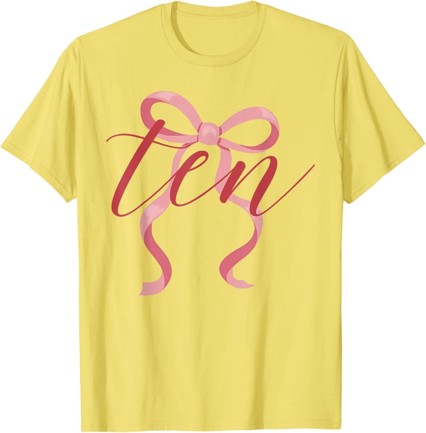 Cute Pink Coquette Bow T-Shirt for 10th Birthday Celebration for Girls - 5