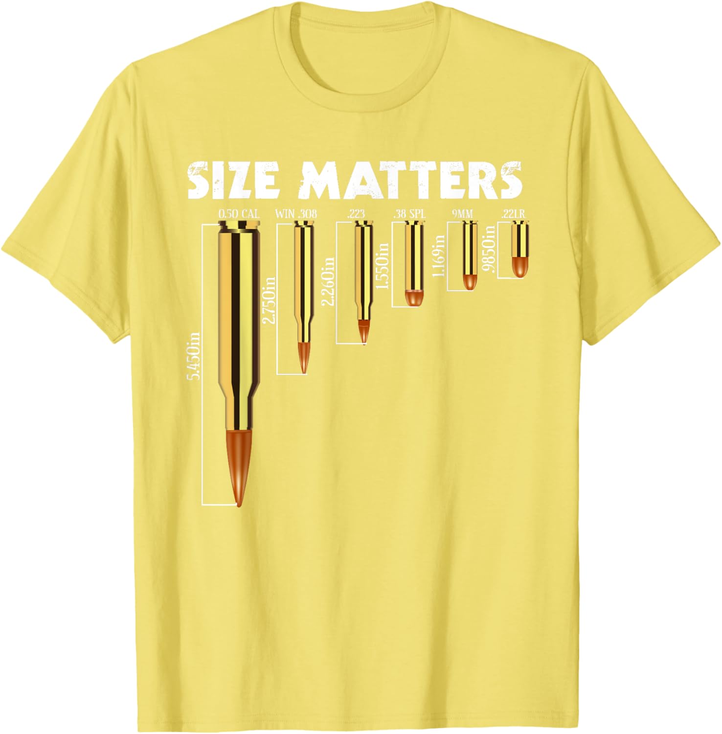 Size Matters T-Shirt for Bullet Lovers, Perfect Caliber Graphic Tee - 7