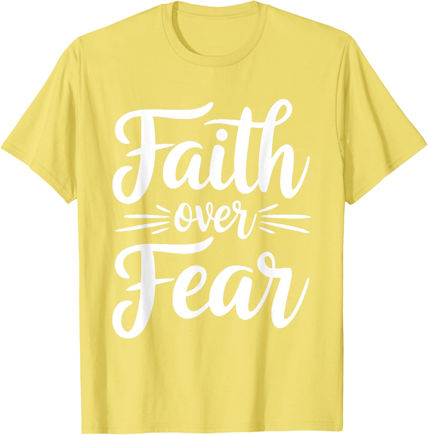 Faith Over Fear Inspirational Black T-Shirt for Adults - Short Sleeve - 17