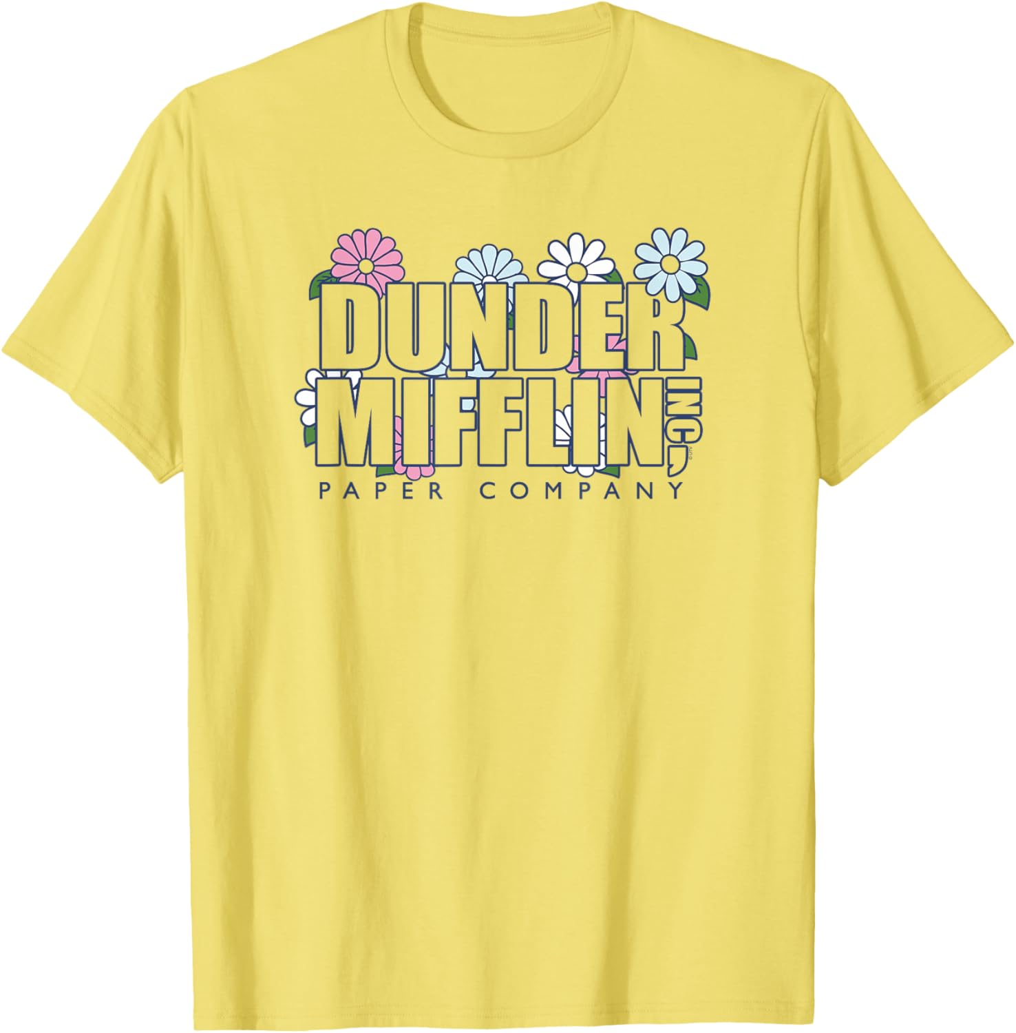 Dunder Mifflin Groovy Flower T-Shirt for Fun Office Wear - 1