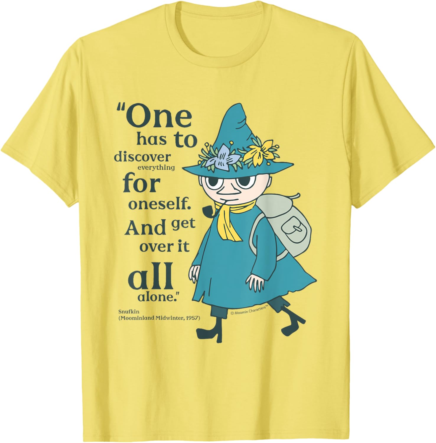 Moomin Midwinter Snufkin Quote T-Shirt for Fans of Moominland Adventure - 3