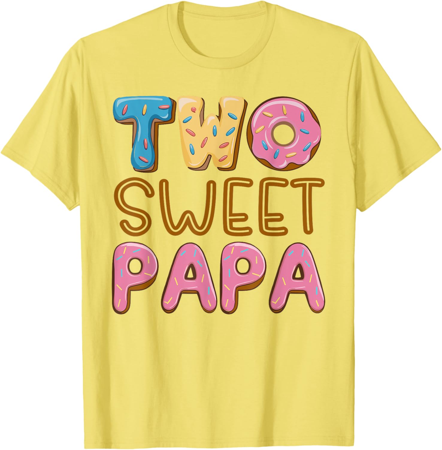 Papa of Two Sweet Donuts Birthday T-Shirt for Dad - Cute Party Wear - 8