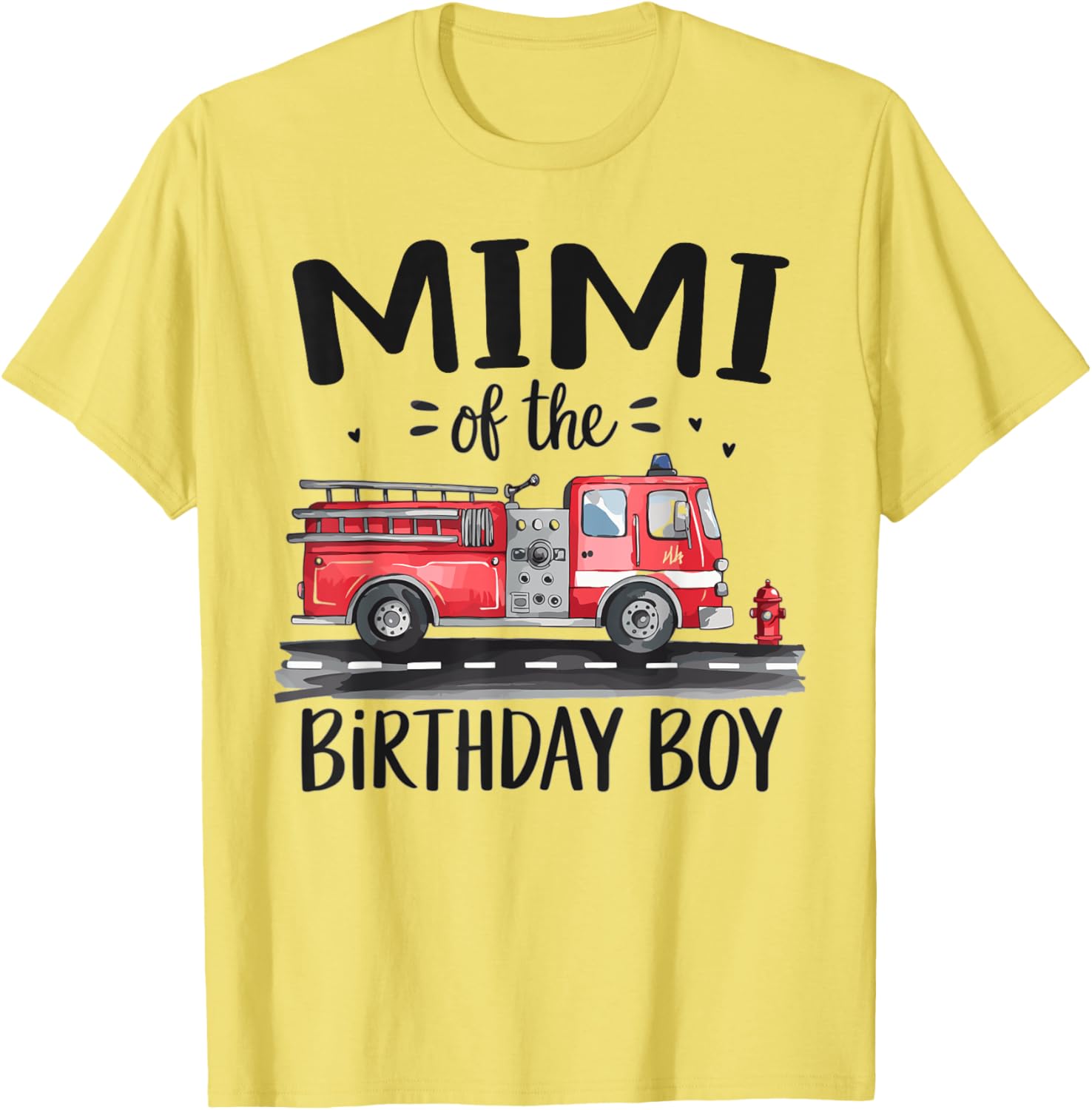 Mimi of the Birthday Boy Fire Truck T-Shirt for Grandma's Celebration - 1