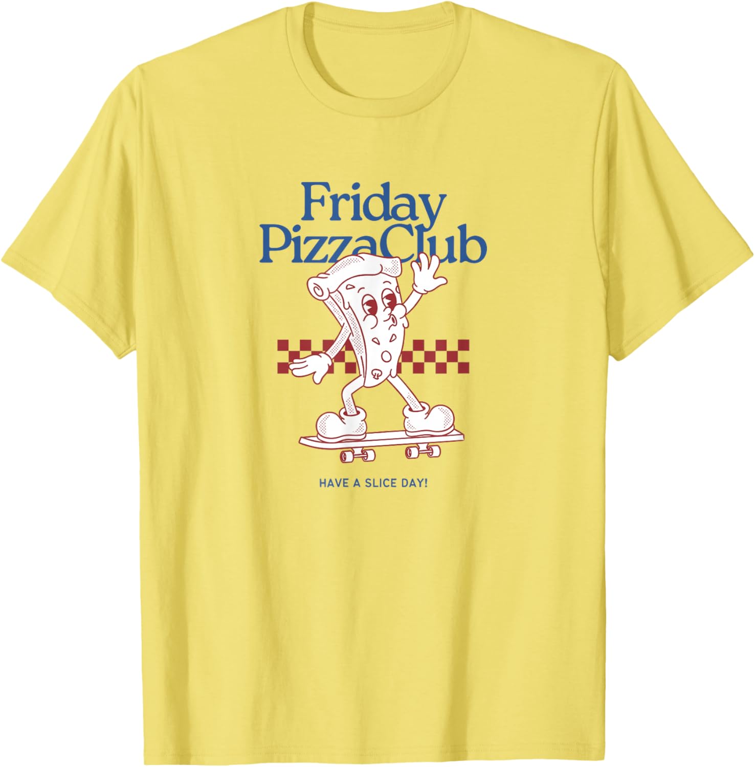 Funny Friday Pizza Club Retro Skateboard Pizza Slice T-Shirt for Fun Lovers - 3
