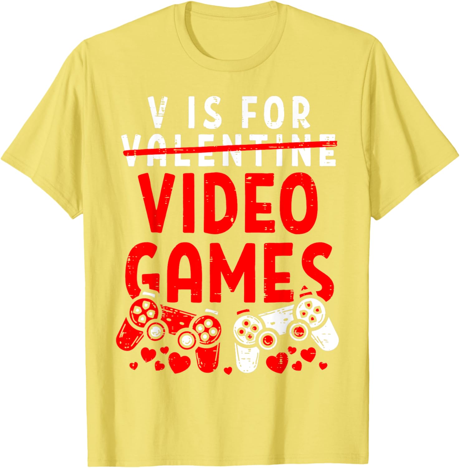 Funny V Is For Video Games Valentine's Day T-Shirt for Gamer Men - 14