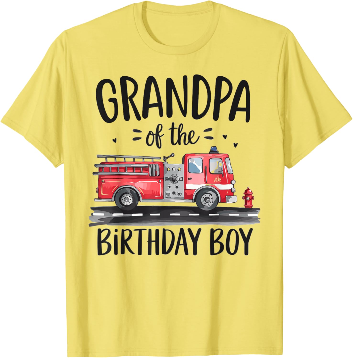 Grandpa of the Birthday Boy Fire Truck Firefighter T-Shirt for Opa - 6