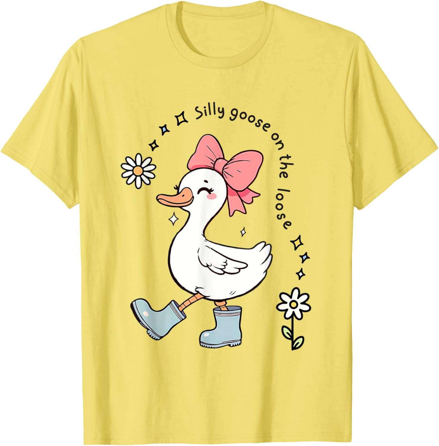 Funny Silly Goose On The Loose Kids T-Shirt for Girls - Adorable Design - 23