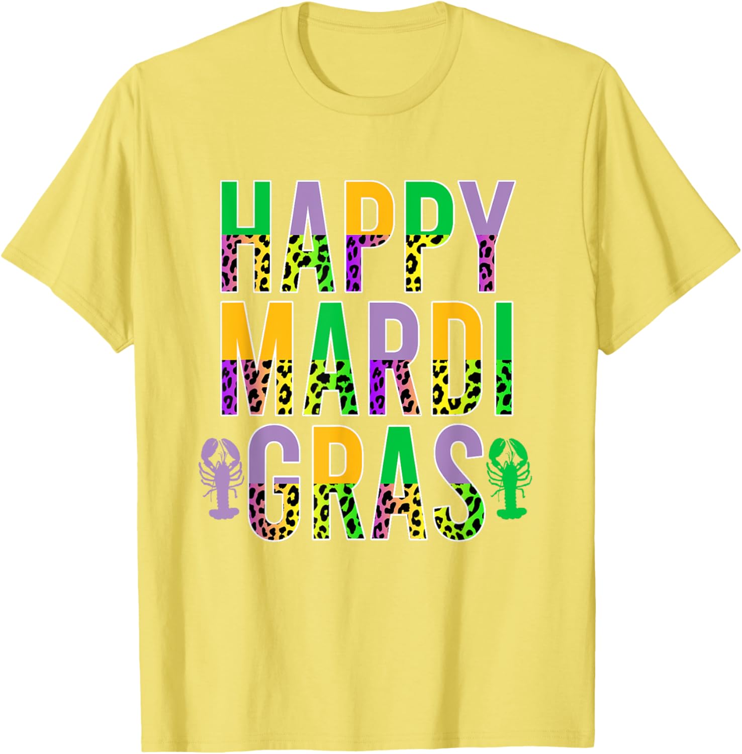 Happy Mardi Gras Leopard Print Crawfish T-Shirt for Men Women Kids - 14